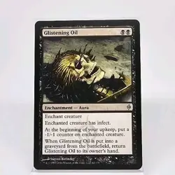 Mtg Glistening Oil New Phyrexia Black Rare 62/175 LP Magic The Gathering - Image 1