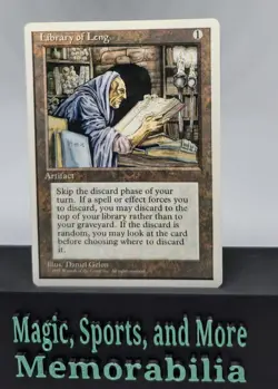 MTG Library of Leng Uncommon Regular 4th Edition Magic The Gathering LP - Image 1