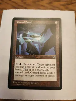 MTG Rare uncommon Cursed Scroll Tempest 1997 Near Mint + Magic The Gathering - Image 1