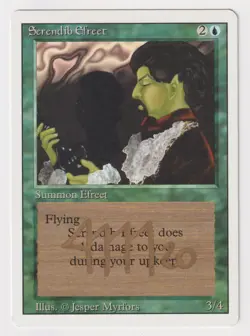 Signed Serendib Efreet HP Revised Artist Jesper Myrfors MTG Misprint Dark Back! - Image 1