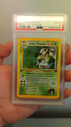 Pokemon Gym Challenge 🍃 4 Erika's Venusaur 1. Edition Holo PSA 9 MINT Bisaflor - Image 2