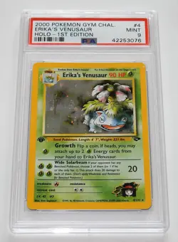 Pokemon Gym Challenge 🍃 4 Erika's Venusaur 1. Edition Holo PSA 9 MINT Bisaflor - Image 5