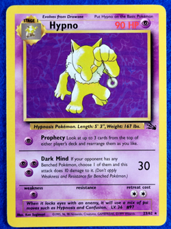 Hypno Fossil Near Mint 23/62 Regular Non-Holo Pokemon Rare 1999 - Image 1