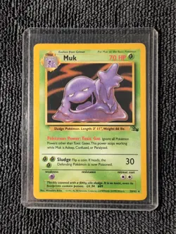 Pokemon TCG Muk 28/62 Fossil Unlimited Non-Holo Rare Vintage LP - Image 1