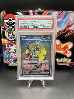 PSA Mint 9 Pokemon Temporal Forces Holo SIR Iron Crown EX 206/162 - Image 1