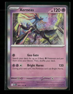 Xerneas Holo Rare ME01: Mega Evolution 064/132 NM Pokemon NM - Image 1