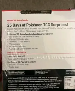 Pokemon 2025 Holiday Calendar New Factory Sealed 2 Pack - Image 5
