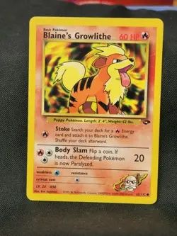 Pokemon - Blaines Growlithe 62/132 - Gym Challenge Vlp Nm - Image 1