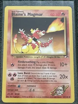Pokemon Gym Heroes Blaine's Magmar 37/132 - Image 1