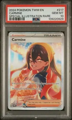 Pokemon Carmine PSA 10 Gem Mint 217/167 SV06: Twilight Masquerade SIR Full Art - Image 1