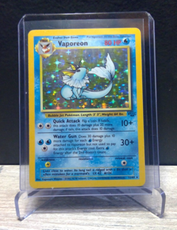 Pokemon Vaporeon 12/64 Jungle Set Holo Rare WOTC Vintage 1999 TCG Card NM - Image 1