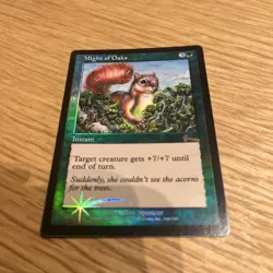 Magic The Gathering foil Might of Oaks ULG English card Used - Image 1