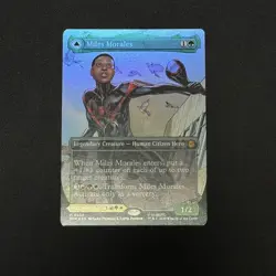 Miles Morales Ultimate Spider-Man Foil MTG Japanese English Borderless Used - Image 1