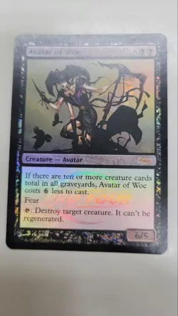 MTG Incarnation of Sadness Avatar of Woe Pro Tour Promo Foil Used - Image 1