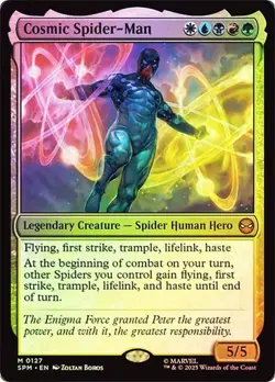 NM Foil Cosmic Spider-Man, MTG, Marvel's Spider-Man, Magic the Gathering, 127 - Image 1