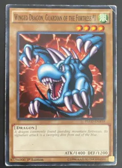 Yugioh! Winged Dragon, Guardian of the Fortress #1 1st Edition Common MP y1 - Image 1