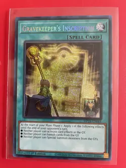 Yugioh Gravekeeper's Inscription MP24-EN064 1st Edition Prismatic Secret Rare NM - Image 1