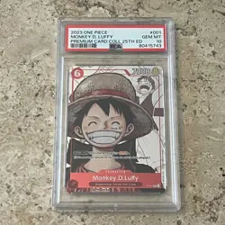 Monkey.D.Luffy (Alt Manga Art) P-001 One Piece Promo Cards PSA 10 - Image 3
