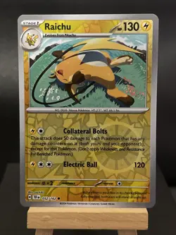 Pokemon Card Raichu 052/162 Temporal Forces Reverse Holo Near Mint - Image 1