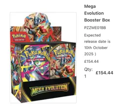 Pokemon Mega Evolution Enhanced Booster Display Box & Promo Card Confirmed Order - Image 1