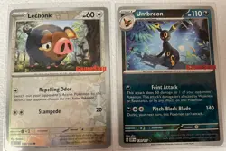 Umbreon 130/197 & Lechonk 154/198 GameStop Promo Cards Reverse Holo Foil NM - Image 1