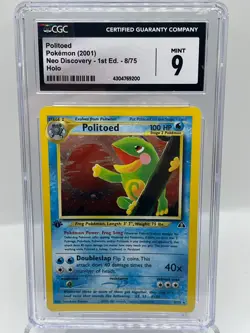 Politoed 8/75 Neo Discovery 1st Ed Holo Rare Vintage Pokemon TCG Card CGC 9 MINT - Image 1