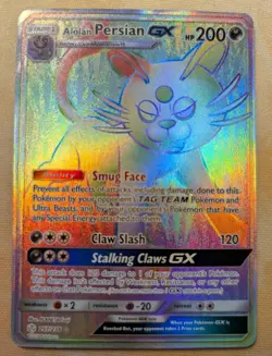 Alolan Persian GX 257/236 Rainbow Secret Rare Pokemon Card 2019 Cosmic Eclipse - Image 1