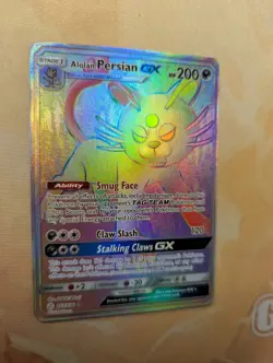 Alolan Persian GX 257/236 Rainbow Secret Rare Pokemon Card 2019 Cosmic Eclipse - Image 4
