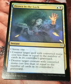 1x FOIL Drown In The Loch MTG ELD Throne Of Eldraine NM - Image 1