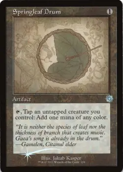 MTG Springleaf Drum (Schematic) Foil NM The Brothers' War: Retro Frame Artifacts - Image 1