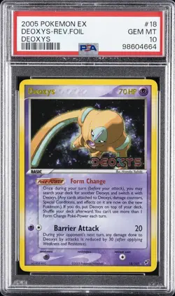 2005 POKEMON EX DEOXYS #18 DEOXYS-REVERSE FOIL PSA 10 - Image 1