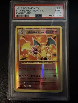 Pokemon XY Evolutions Charizard Reverse Holo Foil 2016, PSA Mint 9, #11/108 - Image 1