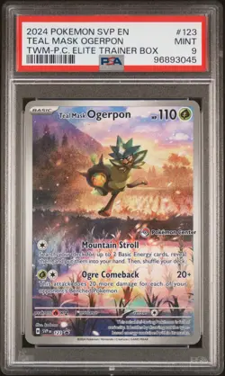 2024 POKEMON TWM POKEMON CENTER ETB PROMO SVP #123 TEAL MASK OGERPON PSA 9 - Image 1