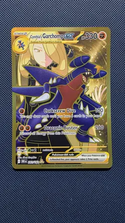 MINT Pokemon TCG Destined Rivals Cynthia's Garchomp EX 241/182 Gold Hyper Rare - Image 1