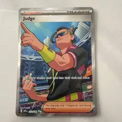 Judge 222/182 Full Art Secret Rare Destined Rivals Trainer Pokemon TCG - Image 1