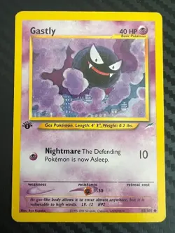 Pokemon TCG Neo Destiny 1st Edition Gastly 65/105 Common MP - Image 1