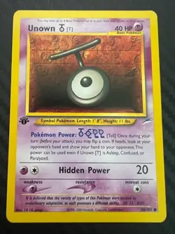 Pokemon TCG Unown T 1st Edition Neo Destiny 88/105 Vintage LP - Image 1
