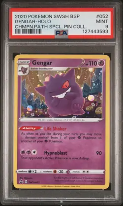 2020 POKEMON SWSH BLACK STAR PROMO #052 GENGAR-HOLO PSA 9 - Image 1