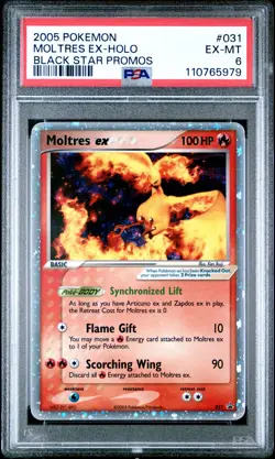 2005 POKEMON BLACK STAR PROMOS #031 MOLTRES EX-HOLO PSA 6 - Image 1