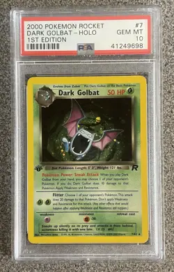 Pokemon Dark Golbat Team Rocket 1st Edition Holo Rare #7 PSA 10 Gem Mint - Image 1