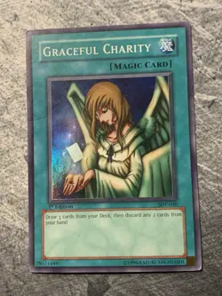 1ST Edition Yugioh Graceful Charity Holo SDP-040 Super Rare MP-LP - Image 1