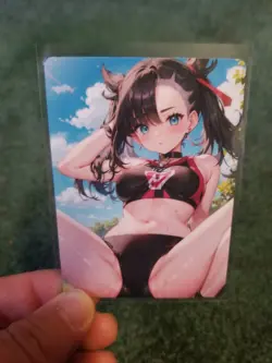 SPORTY BRUNETTE BABE WAIFU ANIME CARD #2 - Image 2