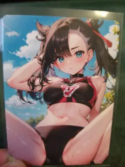 SPORTY BRUNETTE BABE WAIFU ANIME CARD #2 - Image 3