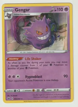 Pokemon Card Gengar 085/202 NM Holo Sword and Shield Base Set Near Mint - Image 1