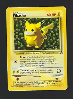 Promo Pikachu 1 Black Star Promo WOTC 1999 Pokemon Card Rare - Image 1