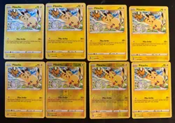8x Pokemon Pikachu TCG Silver Tempest Card 049/195 REVERSE + NON HOLO - Image 1