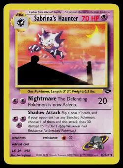 Pokemon Card - Sabrina's Haunter Base Set 55/132 Uncommon - Image 1