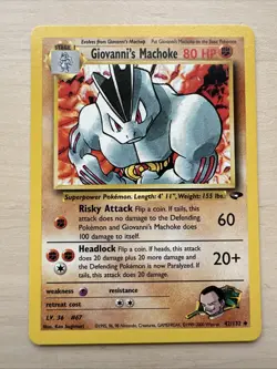 Giovanni's Machoke 42/132 Uncommon Gym Challenge Pokemon Card - Image 1