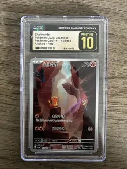 Charmander AR 168/165 - Pokemon Japanese Card 151 CGC PRISTINE 10 Art Rare Holo - Image 1