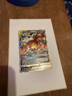 Reshiram & Charizard GX 154/150 Sun & Moon Tag Team Alt SR Chinese Pokemon Card - Image 3